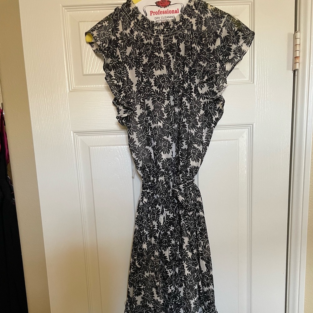 Ann Taylor Black and White Floral Maxi Dress